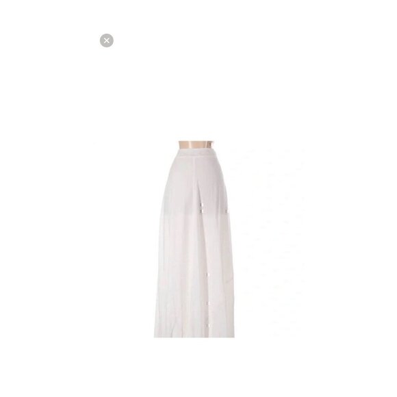 SHOW ME YOUR MUMU BOHO WOMEN PRINCESS ARIEL SKIRT, LONG FLOW, SHEER, WHITE, XXS - Picture 2 of 4
